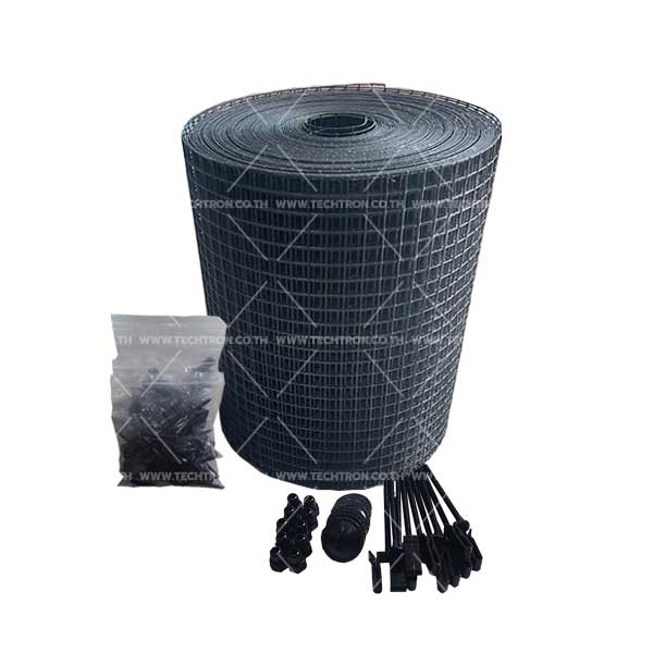 ตะแกรงกันนกใต้แผงโซล่าเซล กว้าง 12 นิ้ว คลิปล๊อค หมุนเข้า-ออกได้ สำหรับขอบแผง Long frame 50 ตัว