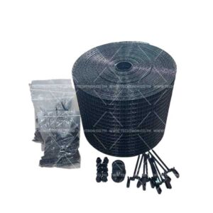 ตะแกรงกันนกใต้แผงโซล่าเซล กว้าง 8 นิ้ว คลิปล๊อค หมุนเข้า-ออกได้ สำหรับขอบแผง Long frame 50 ตัว