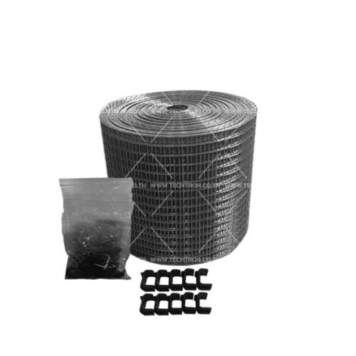 ตะแกรงกันนกใต้แผงโซล่าเซล กว้าง 8 นิ้ว ลวดสแตนเลส304 คลิปล๊อค ตัว C สำหรับขอบแผง Short frame 50 ตัว