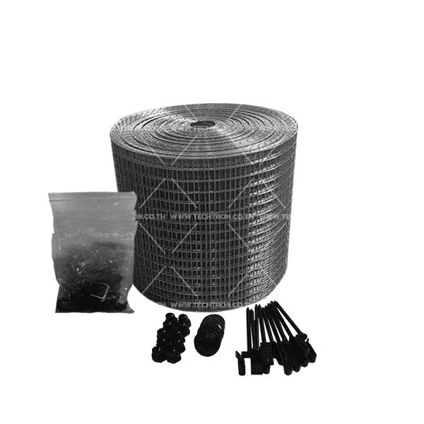 ตะแกรงกันนกใต้แผงโซล่าเซล กว้าง 8 นิ้ว ลวดสแตนเลส คลิปล๊อค หมุนเข้า-ออกได้ สำหรับขอบแผง Long frame 50 ตัว